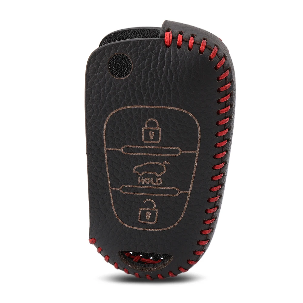 

VCiiC Leather Car Key Cover Case For Kia RIO K2 K5 Ceed Sportage Sorento SOUL For Hyundai i20 i30 i35 iX20 iX35 Solaris Verna