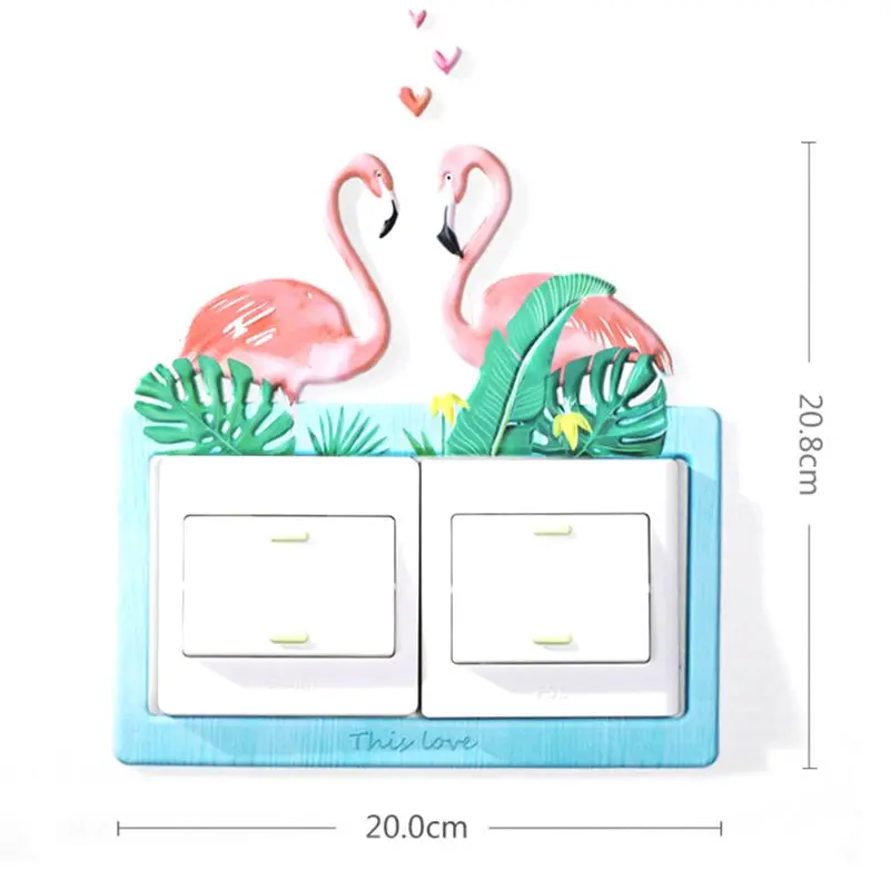 

Cute Colorful Cartoon 3D Cactus Succulent Fluorescent Wall Silicone On-off Switch Stickers Luminous Light Outlet Home Wall
