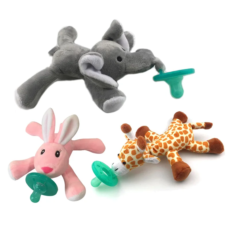 Kawaii Plush Toys For Children with Baby Pacifier Silicone Chupeta