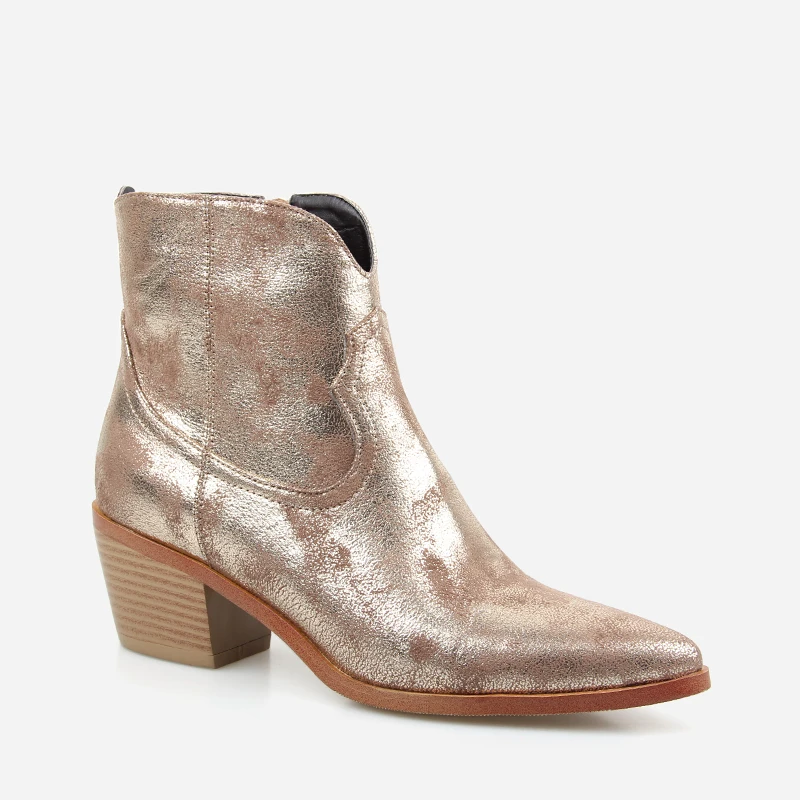 2019 Spring/Autumn New Fashion Women's High-heeled Retro Square Heel Boots Zipper Concise Pointed Toe Woman Boot Golden Shoes