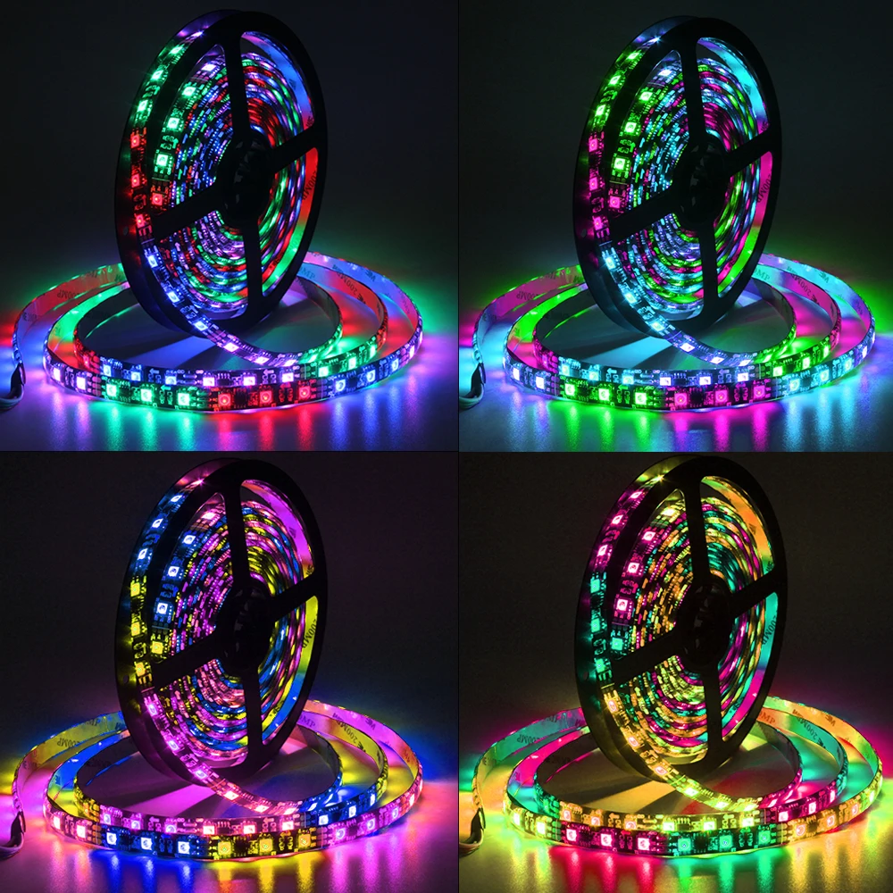 Светодиодная лента WS2811 5 м 10 светодиодный светильник RGB Адресуемая DC12V цифровая
