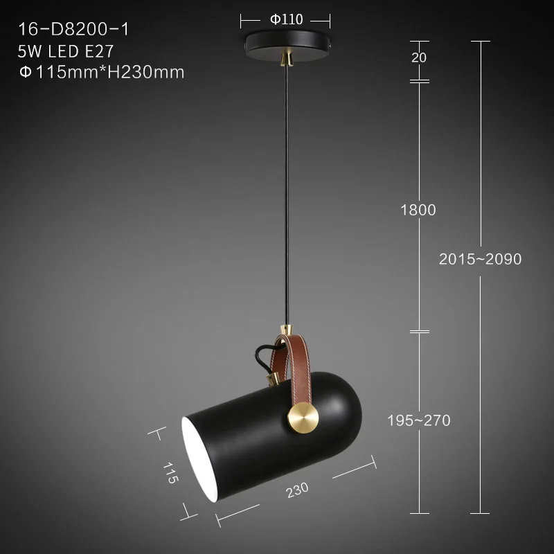 

Nordic bedside chandelier post modern minimalist restaurant bar office multi-angle adjustment creative single head chandelier