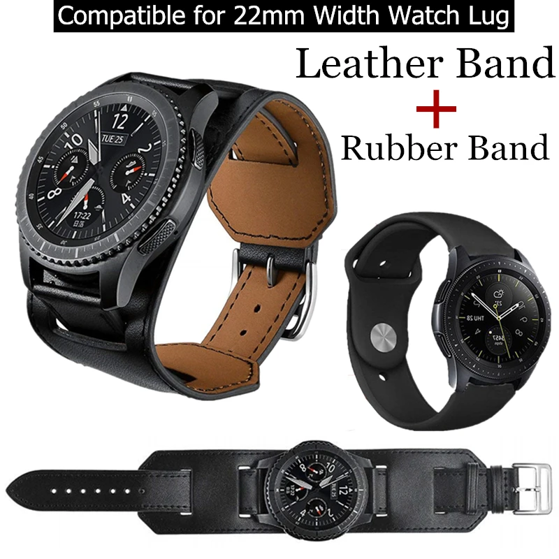 Ремешок из натуральной кожи для часов Samsung Galaxy 46 мм 22 ремешок Gear S3