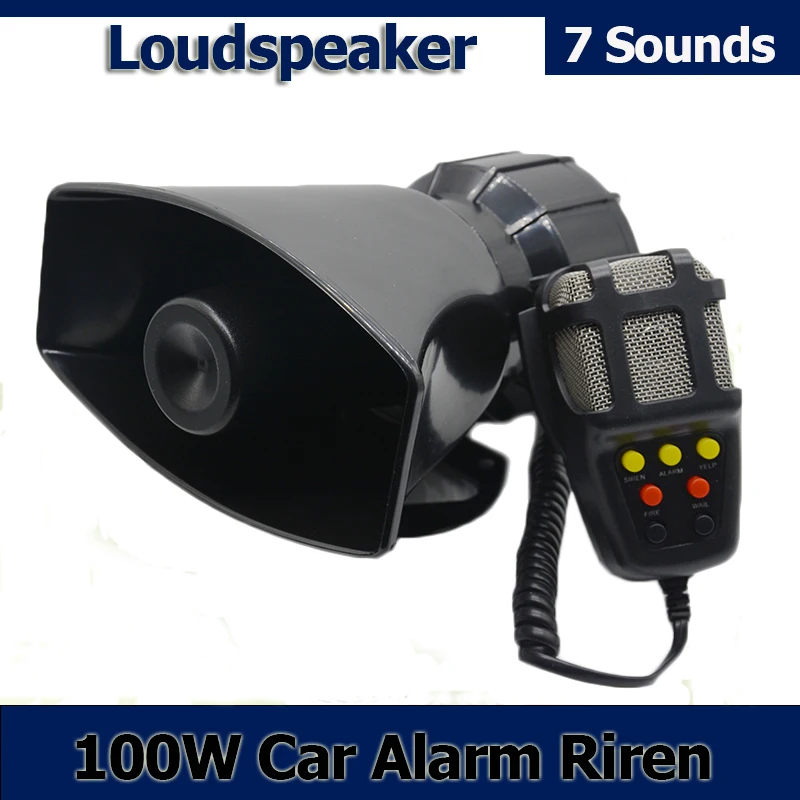 New 100W 7 Sound Car Motorcycle Electronic Warning Siren Motorcycle