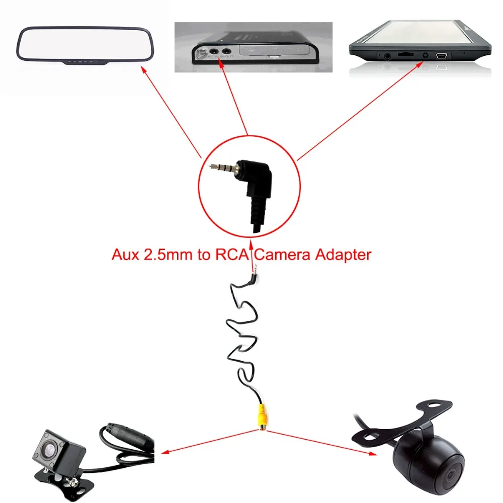 Aux 2.5mm AV-in to RCA female Converter for GPS Tablet Backup Camera 4-pole av-in socket - 3 Feet Male to Female Video Adapter Aux 2.5mm AV-in to RCA female ...