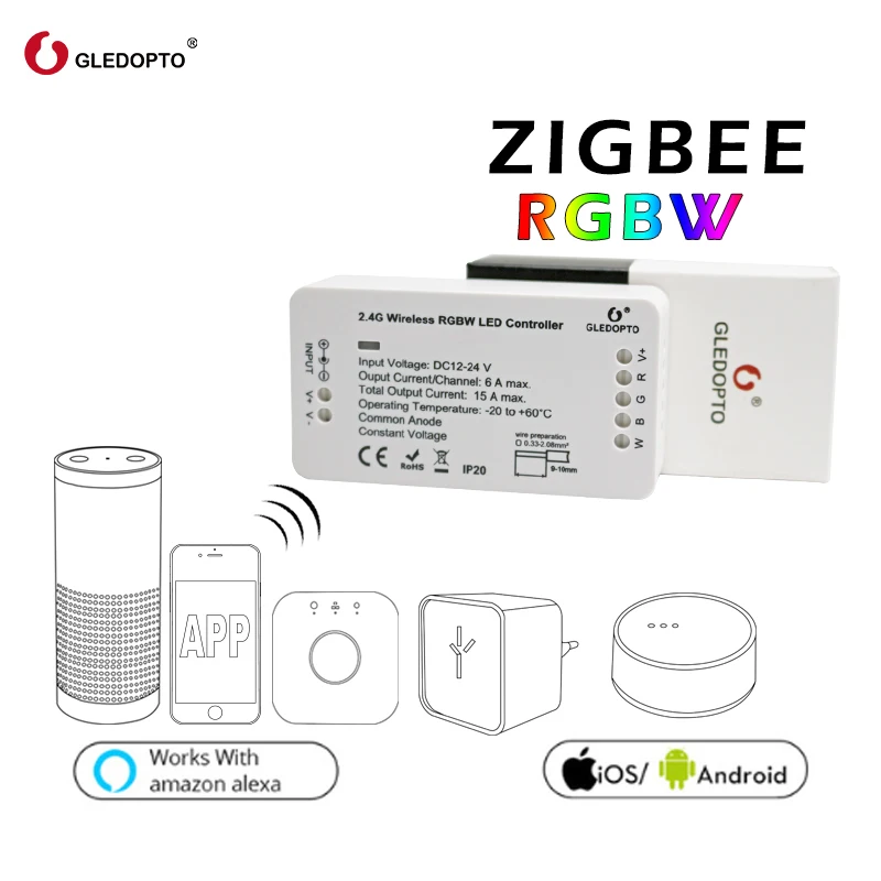 GLEDOPTO zigbee smart home automation multi-function color changing rgb controller ZLL smart home system rgb zigbee controller l