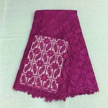 

Best Selling Fushia Pink Latest AFrican Laces 2018 Guipure Chemical Lace Fabric Plain High Quality Cupion Lace For Making Dress