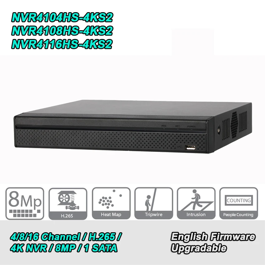 

Original English NVR4104HS-4KS2 NVR4108HS-4KS2 NVR4116HS-4KS2 8MP 4/8/16 Ch 4K&H.265 Lite Network Video Recorder