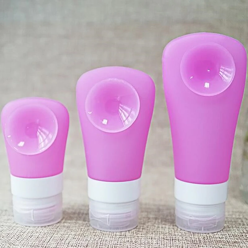 

38ML/60ML/90ML Cute Portable Silicone Refillable Bottle Gel Empty Shampoo Bottle With Sucker For Traveler