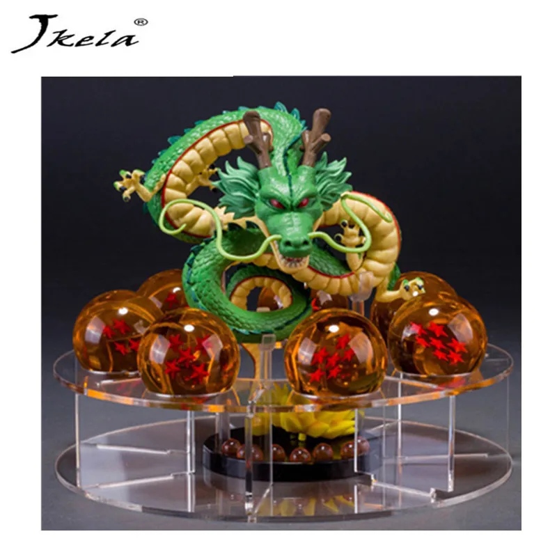 

Dragon ball z toy action figures New Dragonball figures 1 figure dragon shenlong + 7 crystal balls 4cm + 1 shelf brinquedos
