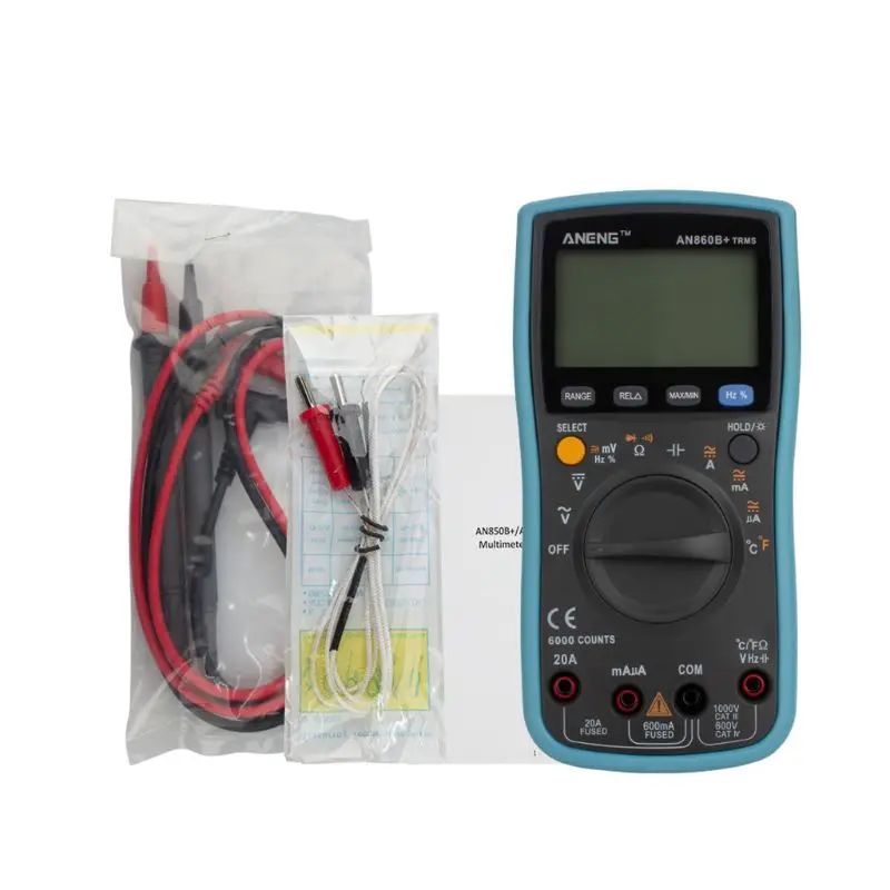 Goedkoop AN860B + LCD 6000 Telt Digitale Multimeter Backlight AC DC Stroom Spanning Weerstand Frequentie Temperatuur Tester