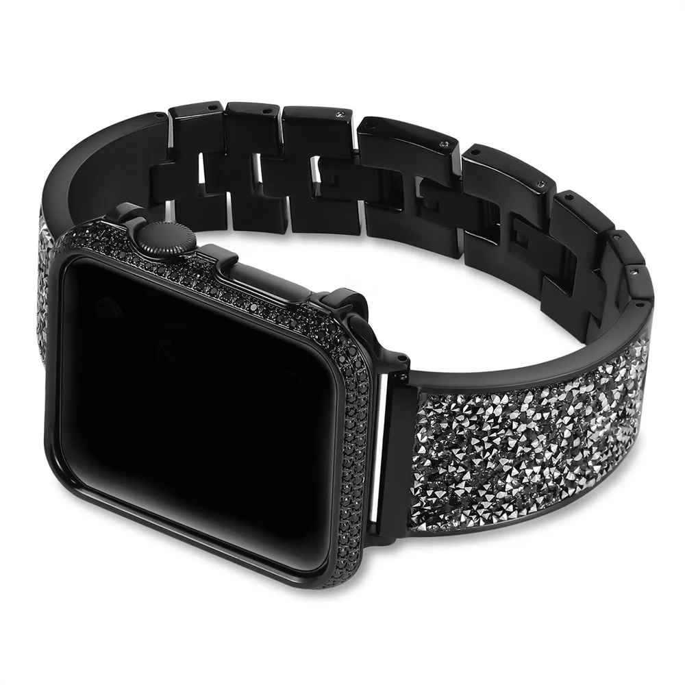 URVOI link Браслет для Apple Watch series 5 4 3 2 1 ремешок iwatch 40 мм 44 Роскошный Блестящий Цирконий