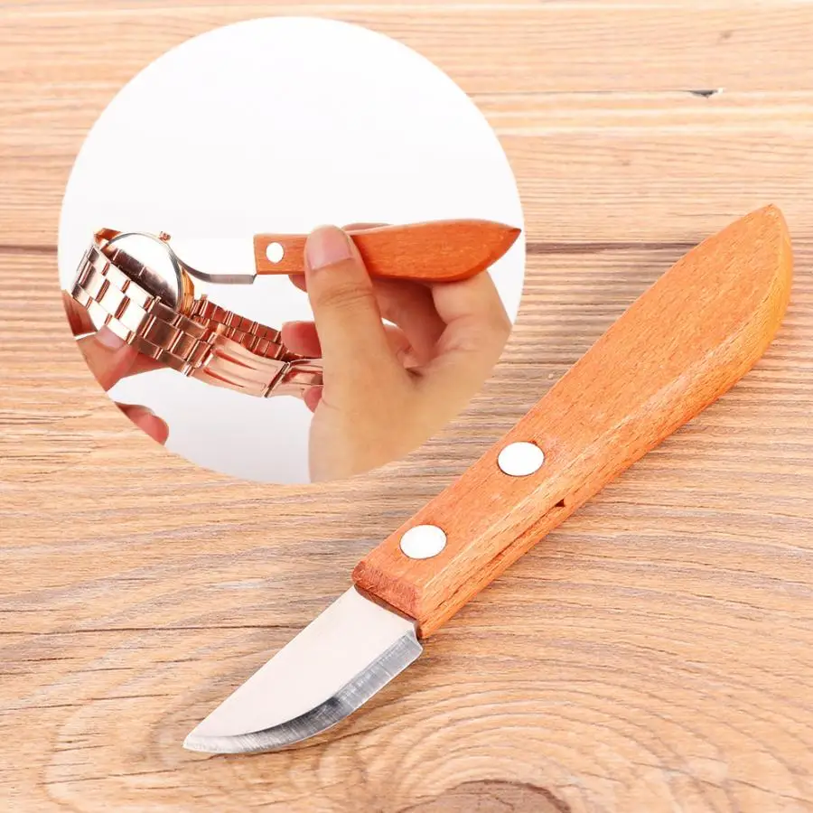 Профессиональные часы Чехол для открывания сзади чехол для снятия ножа с противоскользящей деревянной ручкой Наручные часы инструмент для ремонта часов c