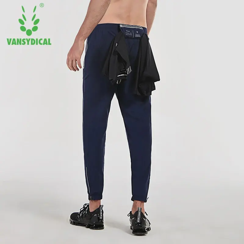 Vansydical Reflective Running Pants Men's Quick Dry Fitness Workout