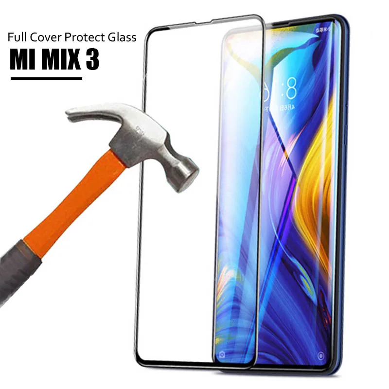

full cover protecetive glass for xiaomi mi mix3 glass screen protector on xiaomei redmi ksiomi mimix3 mix 3 mi3 xiaomi3 film 9h