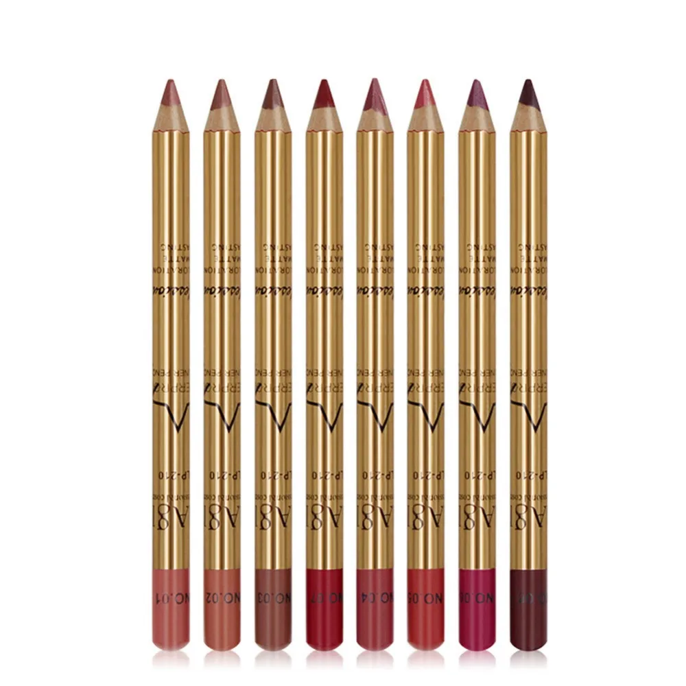 8 шт./компл. водонепроницаемый карандаш для губ объемная Ручка инструмент для макияжа долговечный увлажняющий липлин розовый красный кофе 8 цветов для женщин