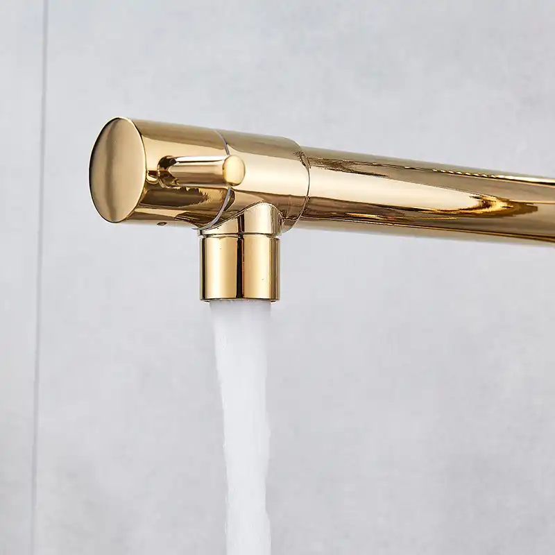 Ulgksd Drop Shipping Gold Spring Pull Down Kitchen Faucet