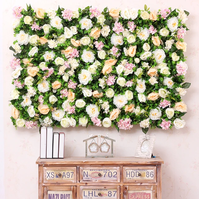 1m*1m custom artificial flower wall panel backdrop wedding decor flower