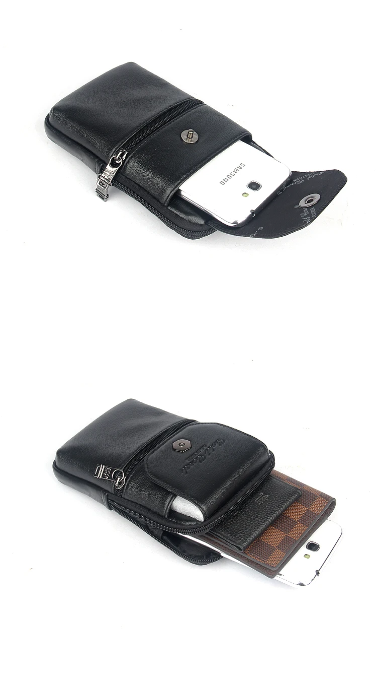 Пояса из натуральной кожи носить Зажим для ремня двойные карманы молния сумка сумки на пояс кошелек Чехол Blackview BV9500 pro мини сумки