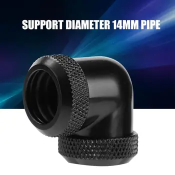 

2 colors 14mm OD G1/4 DIY Twist 90 Degree Elbow Dual Hard Pipe Tube Connector Water Liquid Cooling