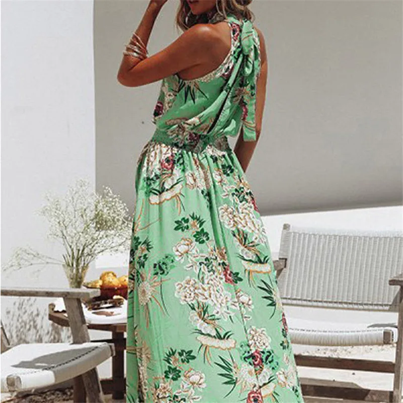 Vestido robe femme Летний стиль elbise женские богемные цветочные платья элегантная ткань