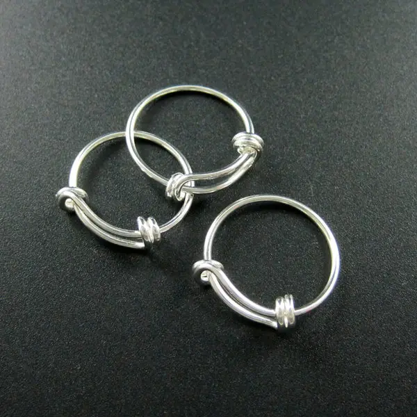 17.5mm diameter silver,gold,bronze brass simple wiring ring adjustable