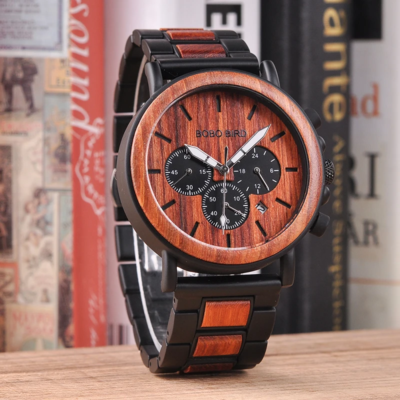 BOBO BIRD L-P09-3 Top Sell Montre Homme Stainless Steel Men Watches OEM Stylish Chronograph 2018