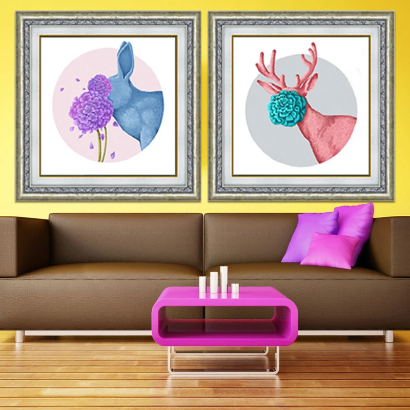 

Full Diamond Embroidery Animal Abstract 5D Diamond Painting Cross Stitch 3D Diamond Mosaic Needlework Deer Home Paintings A6229