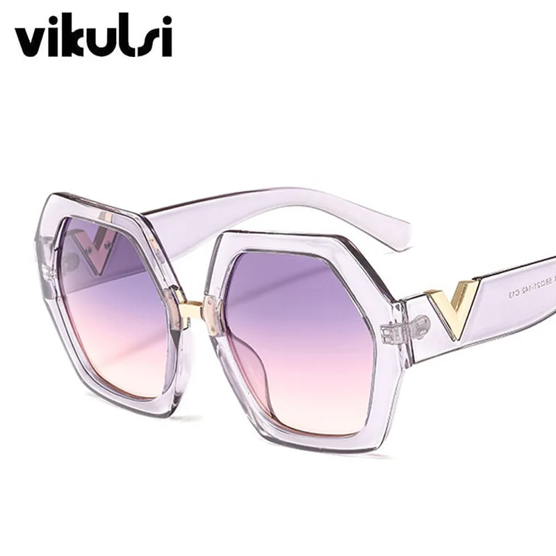 

New Trending Polygon Sunglasses 2019 Women Big Frame Luxury Brand Sun Glasses Retro Vintage Shades Eyewear Men UV400
