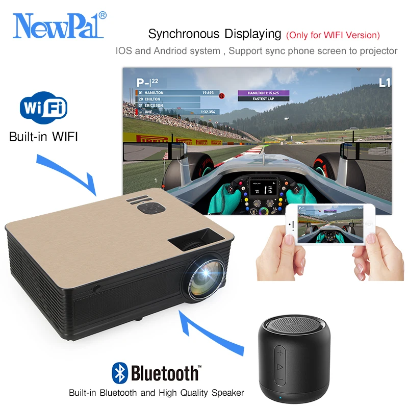 TD86 проектор Newpal 4000 люмен Full HD 1280*800p домашний кинотеатр (Android 6 0 wifi опционально) с VGA