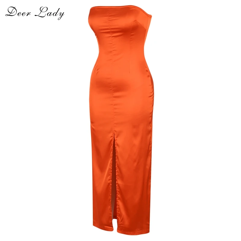 Олень леди Vestidos Verano 2019 элегантные женские красные длинные обтягивающие платья