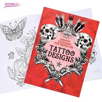

Tattoo Supplies Cool Fashion Red Skull Design Sketch Tattoo Book Stencil Books Unique Design for Tattoo Body Art