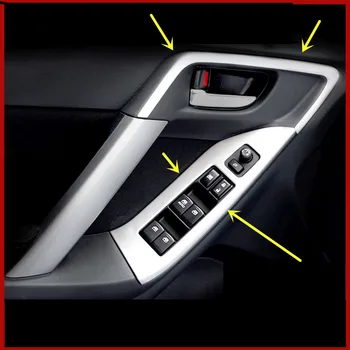 

Stainless SteelInterior Doors Armrest Buttons Handle Decorated Frame Mouldings For Subaru Forester 2013 14 15 16 17 2018 AA469