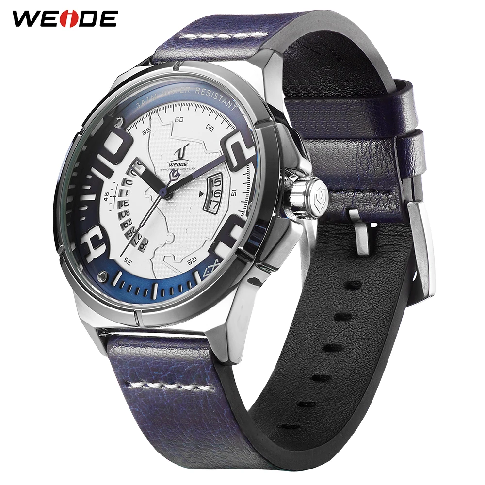 

WEIDE Quality Product Leather Strap Men Analog Digital Quartz Movement Casual Model Man Top Brand Dual Display Relogio Masculino