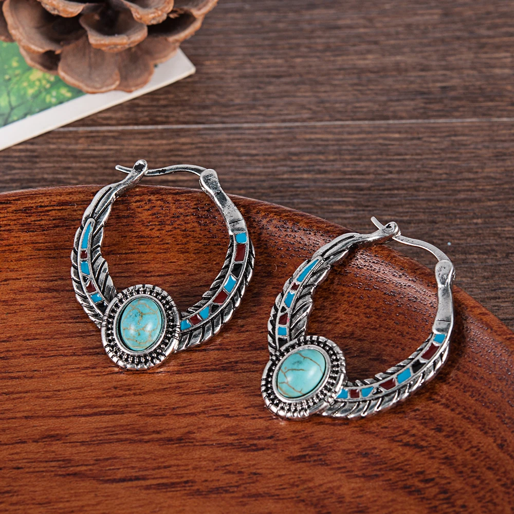 

2019 New Earrings Boho Tibetan Silver Dangle Drop Hook Earring Women Vintage Jewelry