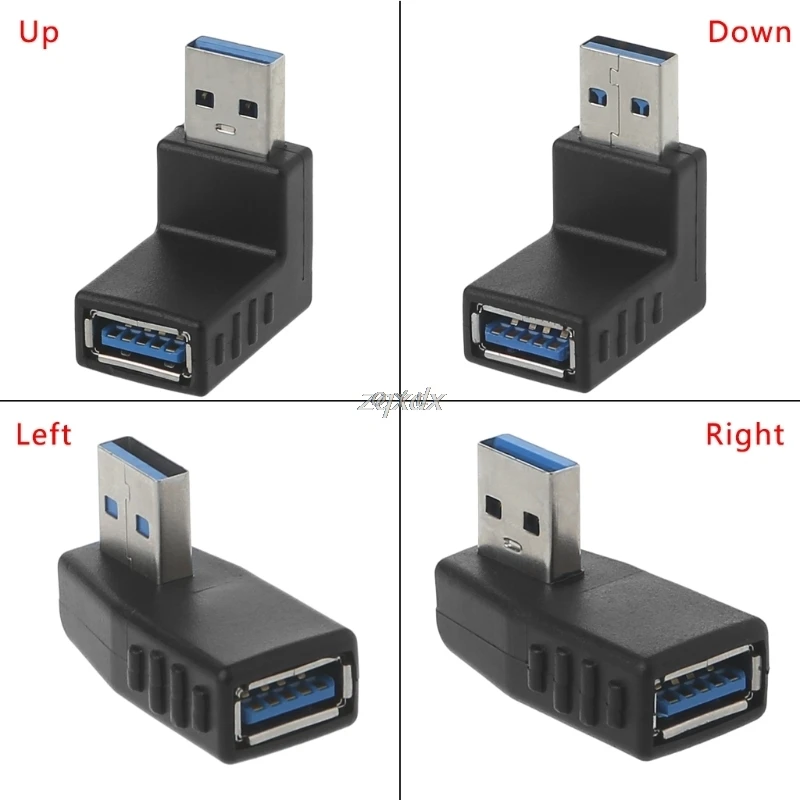 90 градусов левый и правый угловой USB 3 0 A адаптер Папа мама разъем для ноутбука ПК