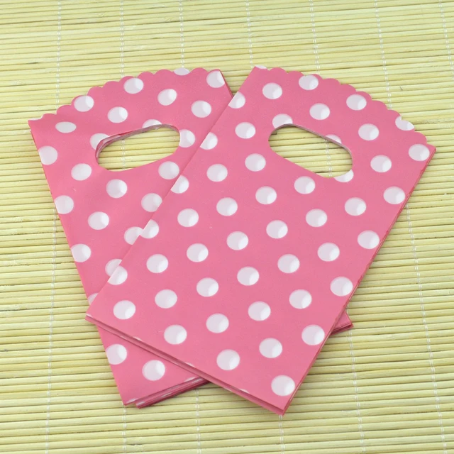 9 15cm 50pcs Lot Dots Design Pink Small Plastic Bag Jewelry 9 15cm 50pcs Lot Dots Design Pink Small Plastic Bag Jewelry Packaging Cute