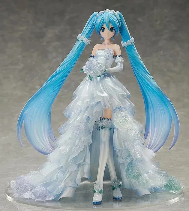Nuevo vestido de novia de 25cm Anime Hatsune Miku Ver. Colección de figuras  de acción de PVC a escala 1/7, juguetes modelo para regalo de niños| | -  AliExpress