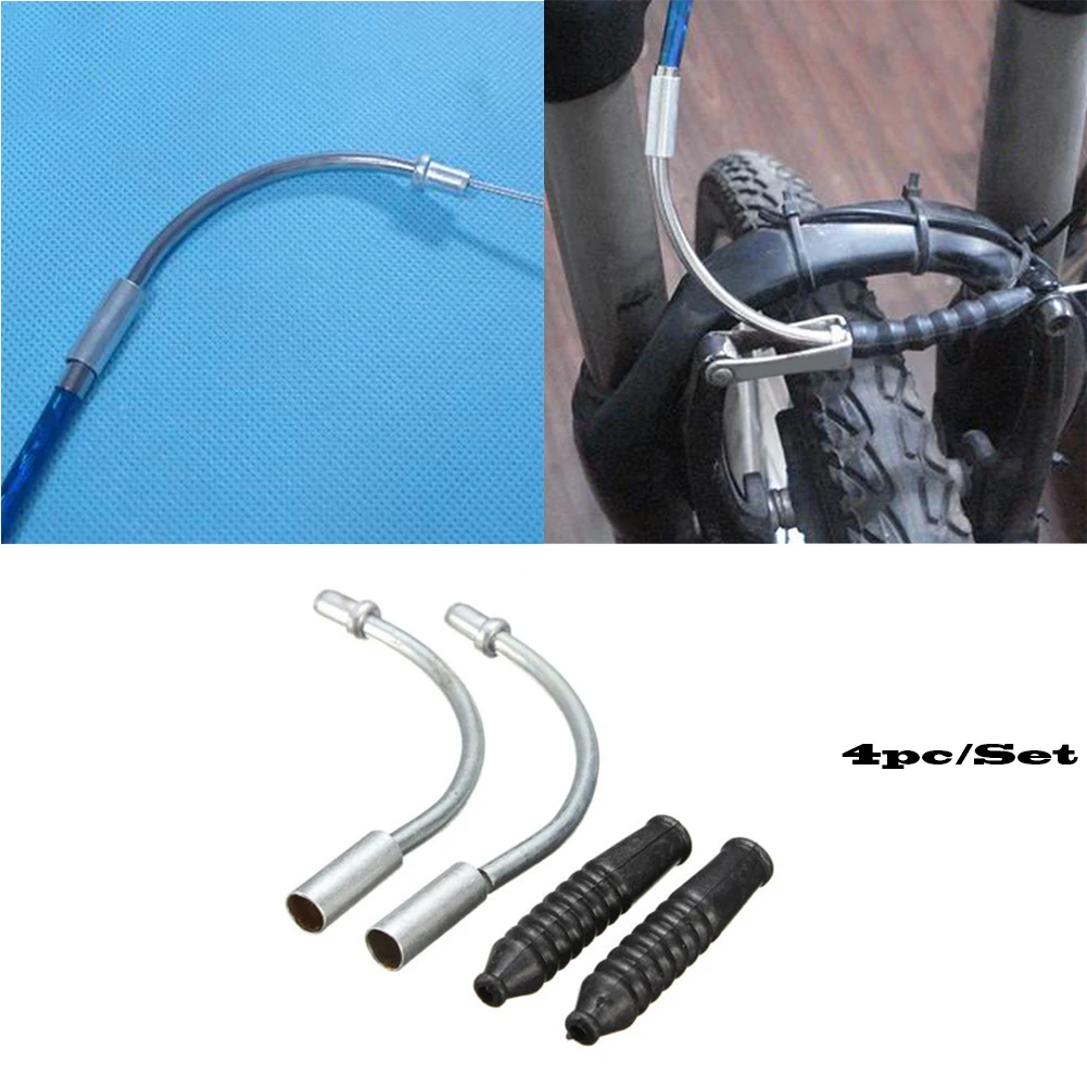 2 пары велосипед V тормоз Лапша кабель направляющий изгиб с пластиковые сапоги рукава комплект тормозной кабель защиты велосипедные части велосипедный шланг
