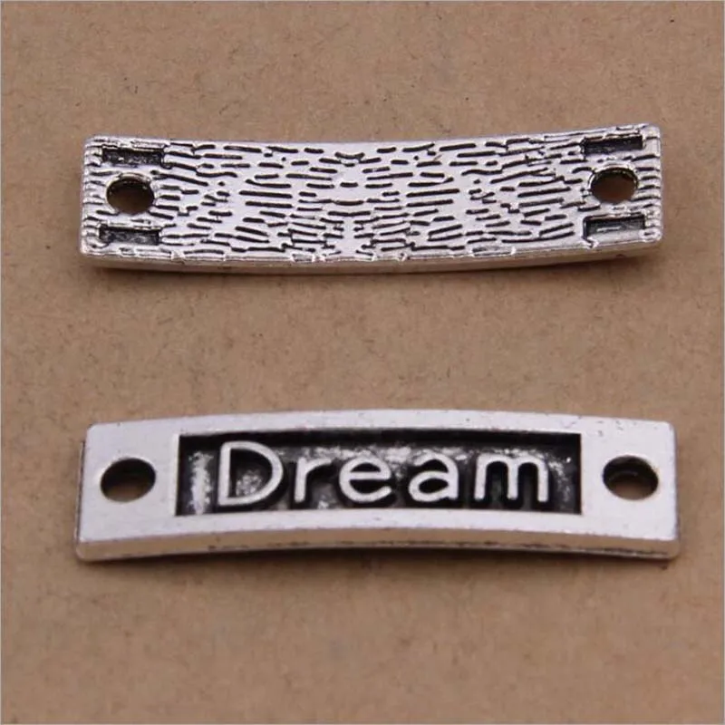 20pc/lot Antique Silver Charm Connectors For Jewelry Making Dream Charms for DIY Braceletscharm