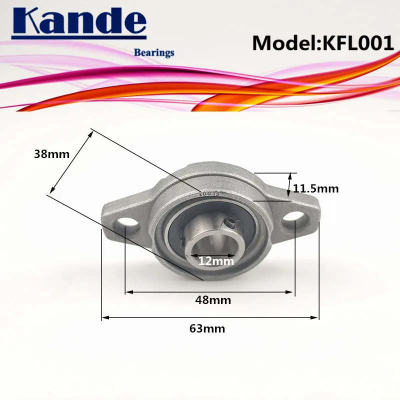 2 шт KFL001 12 мм Установленный блок литой корпус самовыравнивающийся подушкоподшипник KFL Kande