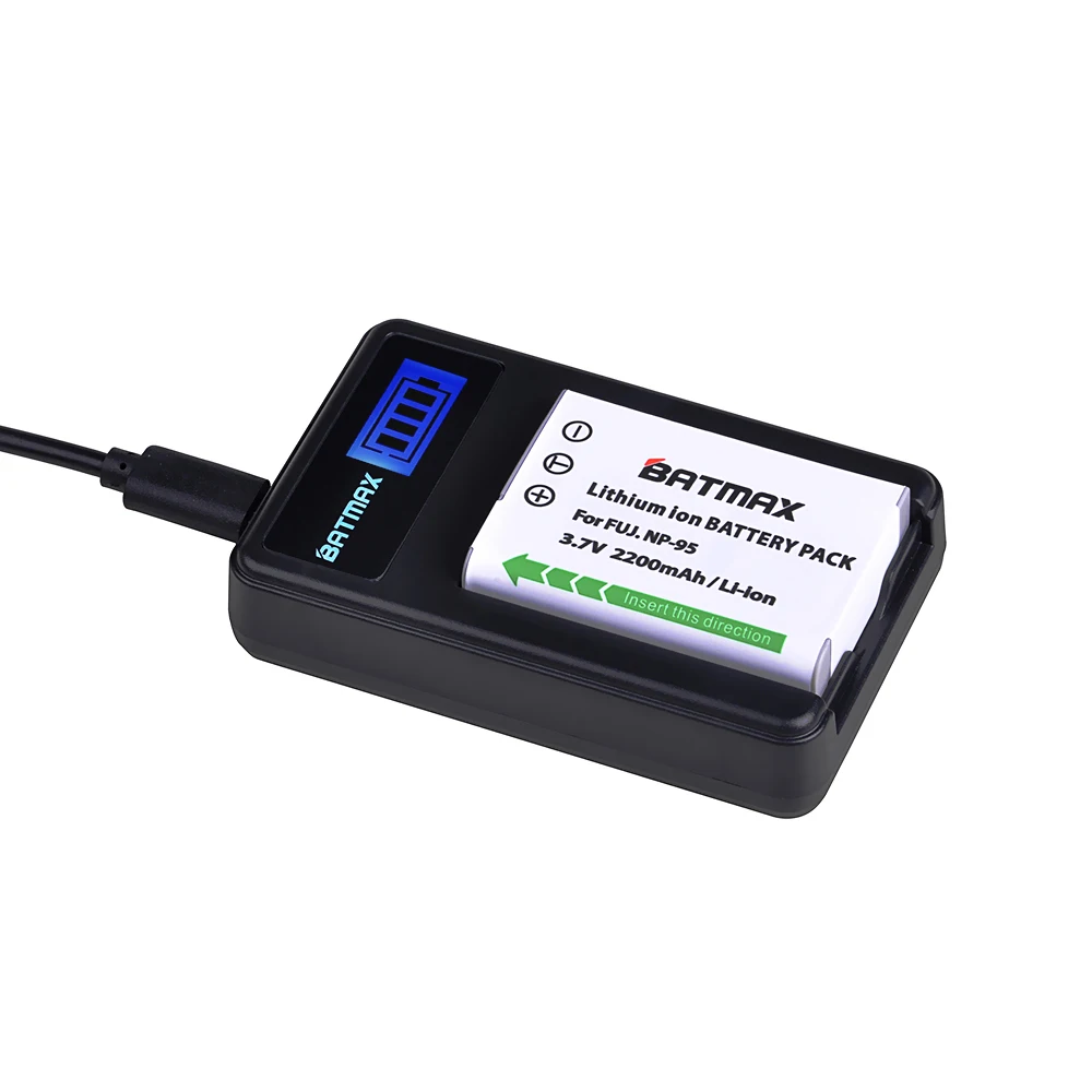 Günstige 2 stück 2200 mah NP 95 NP 95 NP95 Batterie + LCD USB Ladegerät für FUJIFILM NP 95 F30 F31 F30fd F31fd 3D W1 X100T X100S X100 X S1 3DW1