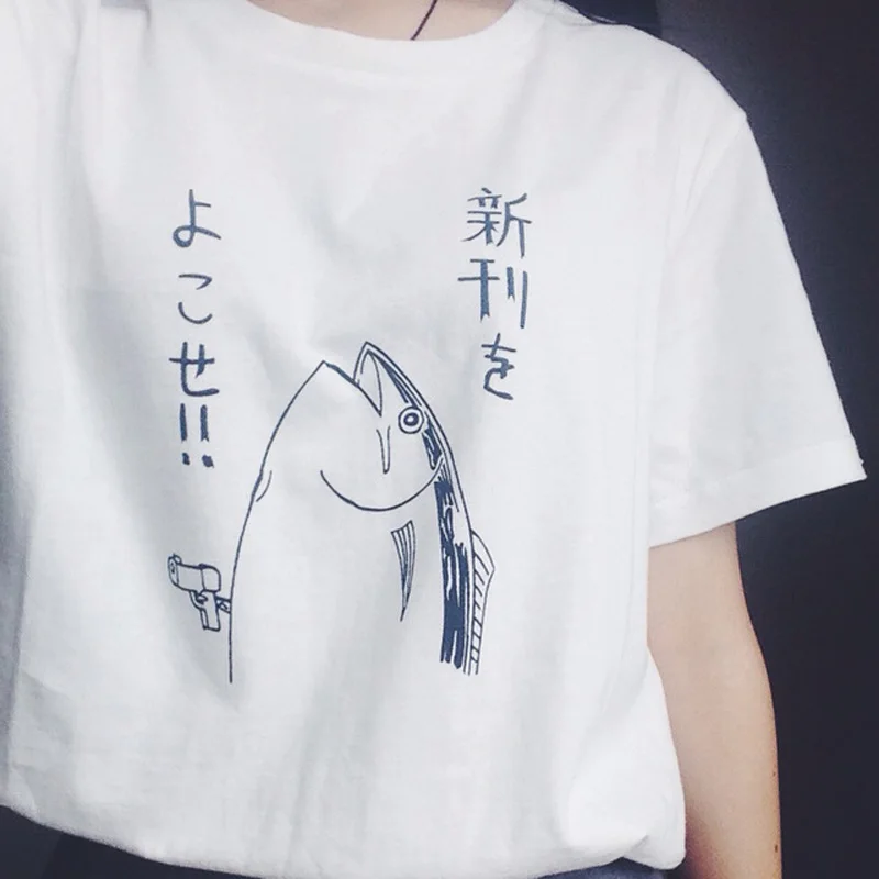 Новая летняя модная Милая Базовая Женская белая футболка в японском стиле халахуку с коротким рукавом