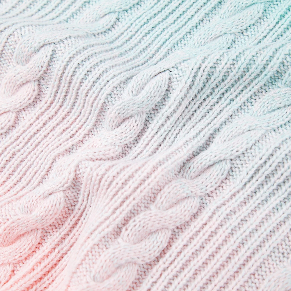 Round Collar Long Sleeve Beaded Color Blocking Women Sweater Round Collar Long Sleeve Beaded Color Blocking Women Sweater