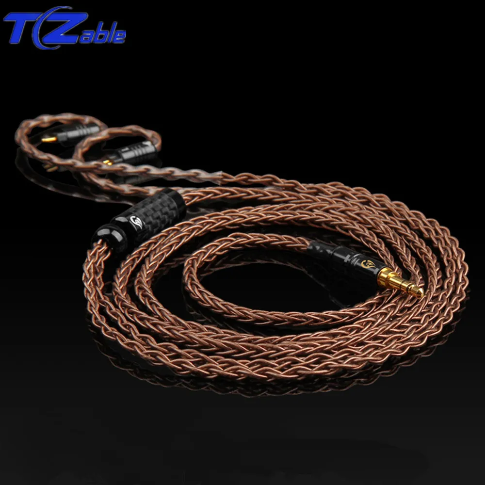 Hifi Earphone Audio Cable 4 4mm 3 5mm Headphone Jack 0 78 2pin Aux Cord For MMCX Cable 8 Core Silver Coated Copper Wire