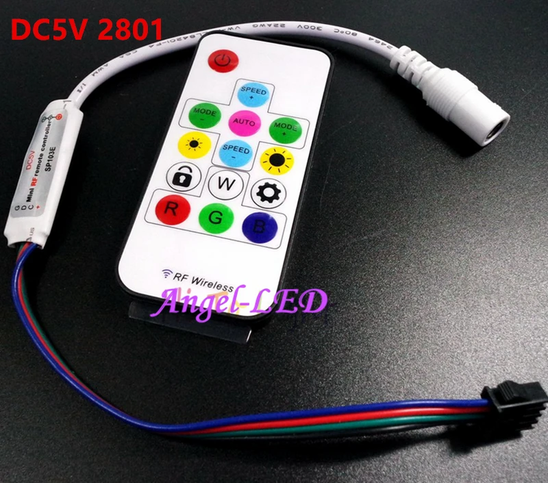 SP103E DC5V WS2812B DC12V 2811 WS2801Mini цифровая RGB Светодиодная лента контроллер 14Key RF