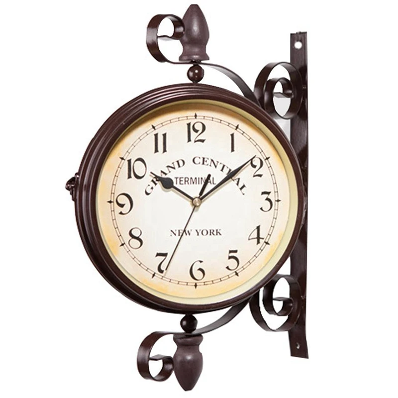 

New Watch European Retro Style Clock Innovative Fashion Double-Sided Wall Clock Wall Clock Modern Design