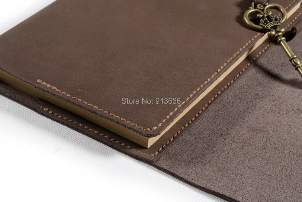 refillable leather journal hand stitch blank diary leather book