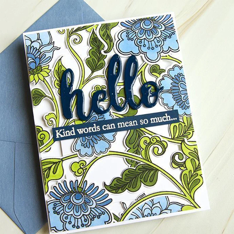 

Hello English Words Metal Cutting Dies For DIY Scrapbooking Embossing Paper Cards Making Decorative Crafts Supplies New 2018 Die