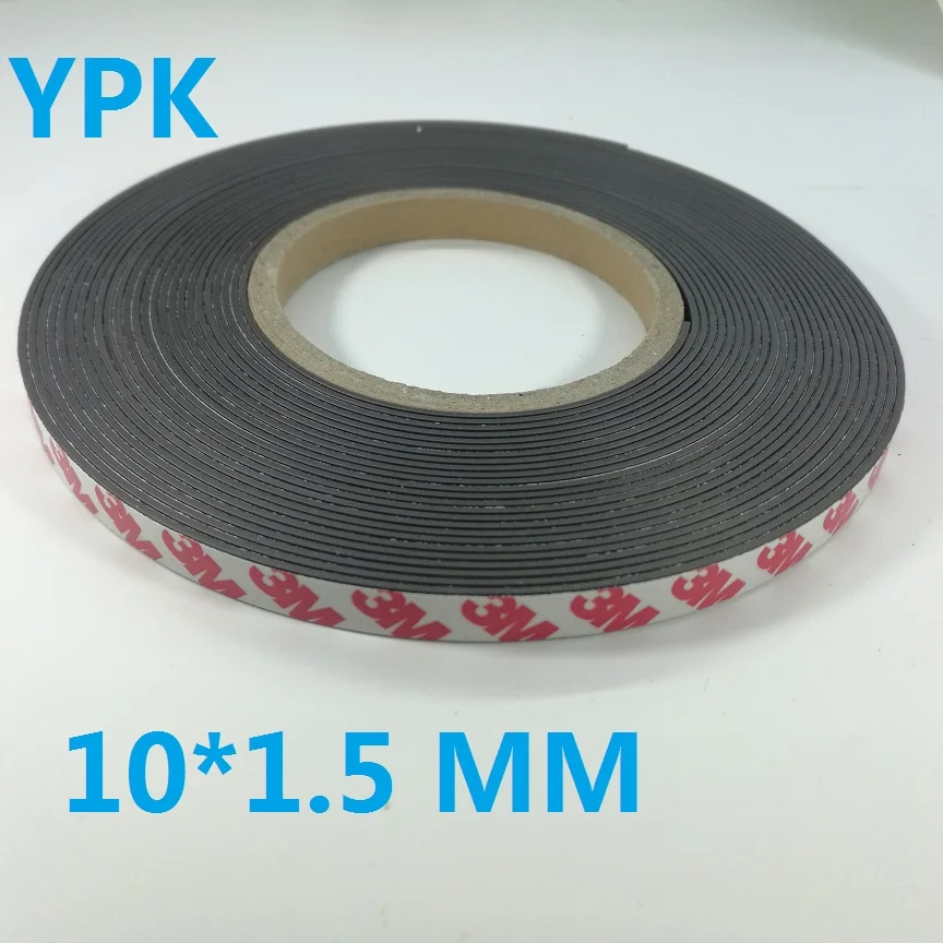 

10 Meter Rubber Magnet 10*1.5 mm self Adhesive Flexible Magnetic Strip Rubber Magnet Tape width 10mm thickness 1.5mm